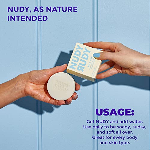 Nudy Rudy Milkshake Bundle Bar Soap Pucks with Organic Shea Butter - Pack of 3, 4.2 oz Each, Includes Honey Bunny, Killa Vanilla & Milk Bar