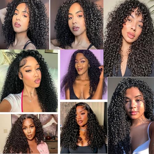 Edwad PC Curly Bundles - 12 Inch Pixie Curly Human Hair Bundle 85g Natural Black
