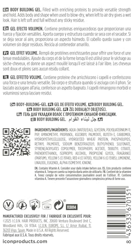 Protein Body Building Gel for Hair Volumizing & Sculpting 8.5 oz