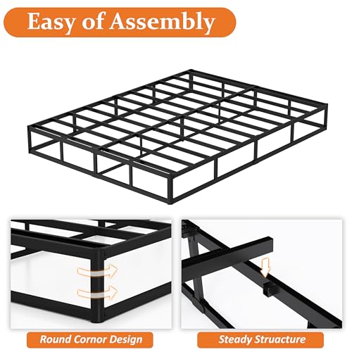 ZASHONT 9 Inch Queen Box Spring Bed Foundation - Heavy Duty Metal Support, Noise-Free, Easy Assembly