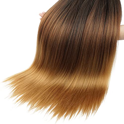 Pre-Stretched Braiding Hair 20 Inch #1B-30-27 - Ombre Synthetic Extension (8 Packs)