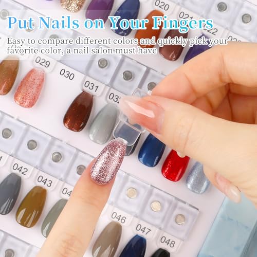 Magnetic Nail Color Book Blue - 120 Nail Swatch Chart with 168 Tips & Labels