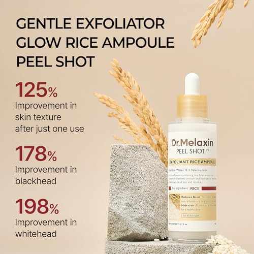 Dr.Melaxin Body & Face Peel Shot Duo Glow Rice Peeling Ampoule Kojic Acid & Turmeric spray