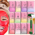 Multiflavor Hydrojelly Face Mask Set - 12 Pcs with Jade Roller & Spatula