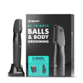 Ballsy B2 Groin & Body Trimmer for Men, Includes 2 Quick Change Heads, Waterproof, Cordless Charging Base for The Ultimate Close Shave