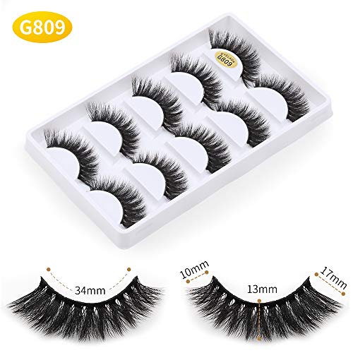 ¡æVayator 10 Pairs/Set 3D Mink Lashes Natural False Eyelashes Dramatic Volume Fake Lashes Makeup Eyelash Extension Silk Eyelashes (G809)