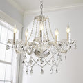 Modern Crystal Chandelier Pendant Light - 5 Lights, 19 Inch, Clear W19" 1 Tier