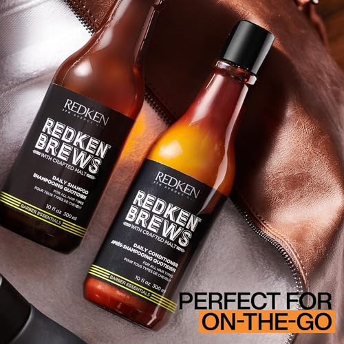 Redken Brews Daily Shampoo 33.8 Fl Oz Pack of 2 - Lightweight Hydration for Men