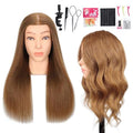 Mannequin Head with Human Hair - Light Brown - Practice & Styling