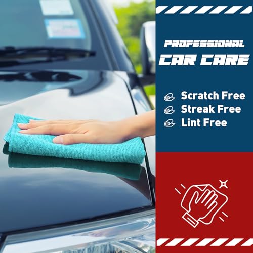 Microfiber Towels Bulk Set - 400 Pack, 12x12 Inches, 5 Colors, Reusable Cleaning Cloths