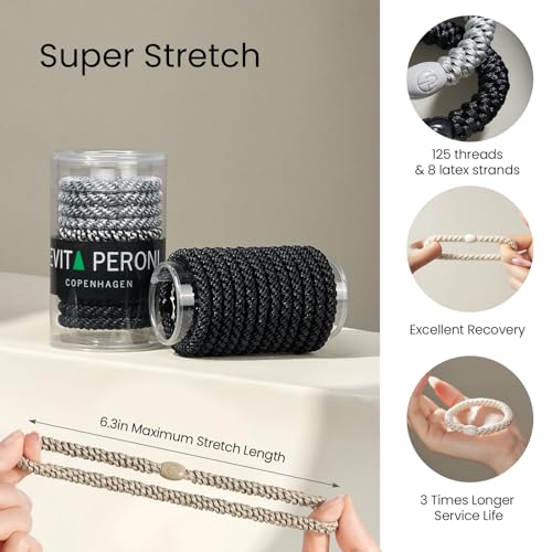 Evita Peroni No Damage Hair Ties Ponytail Holders for Thick Hair - Amber Shadow