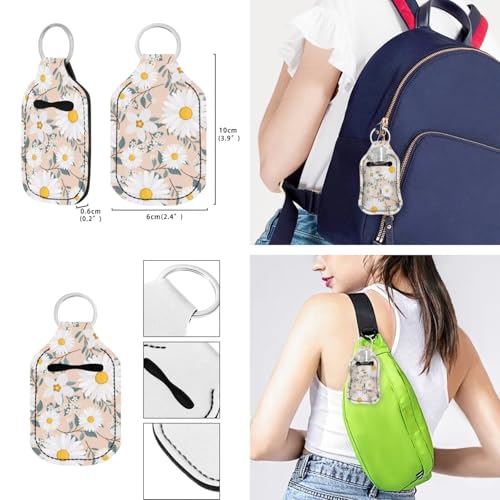 Suobstales 3 Pack Travel Bottle Keychain Holder Set Hand Sanitizer Holder With Chapstick Holder Keychain for Women Men