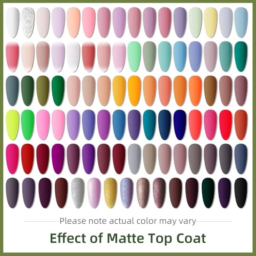 100 Pcs Gel Nail Polish Kit with No Wipe Base & Matte Glossy Top Coats - 95 Colors & Accessories - Variation: 0 Fl Oz
