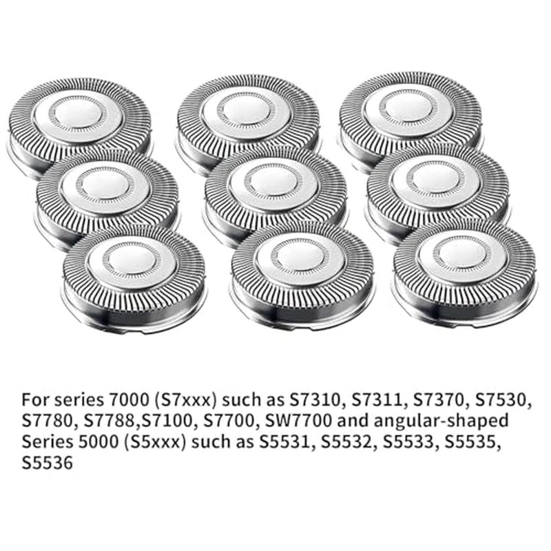 9 Pack SH71/52 Replacement Heads Compatible with Philips Norelco Series 7000 and Angle 5000 Series, SH71 Upgraded Replacement Blades Compatible with Philips Electric Shaving Series 7000 S7311 S7370