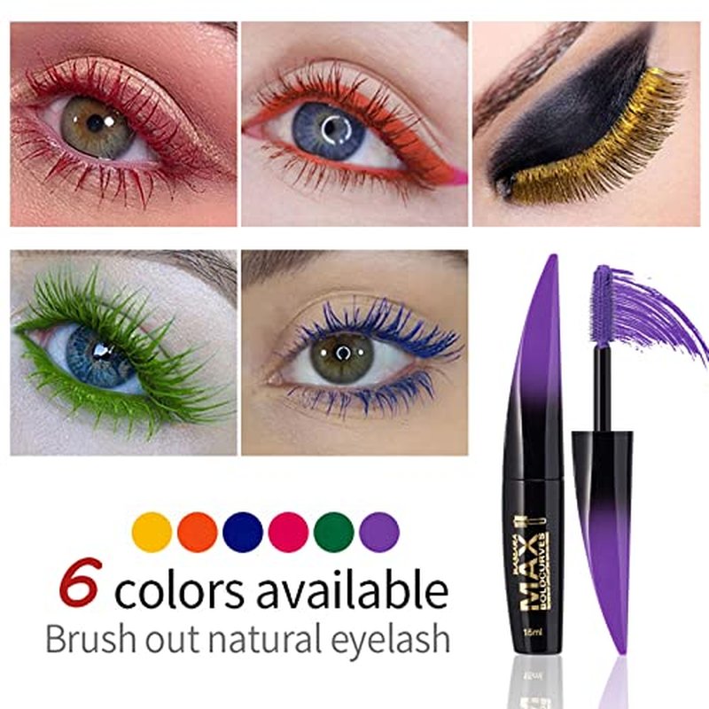 6 Colors Mascara Set, Colorful Mascara Waterproof Long-lasting Volumising Lengthening Curling, Create 3D Charming Eye Makeup, Brilliant Halloween/Christmas Gift Set for Women Teenage Girls#1