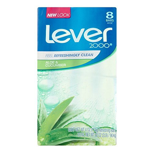 Lever 2000 Aloe & Cucumber Bar Soap - 4 oz, Pack of 8