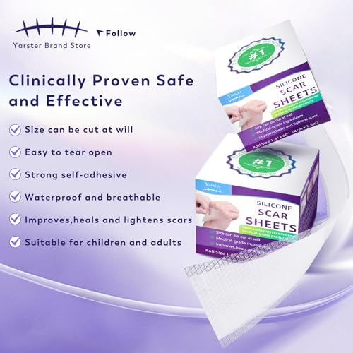 Silicone Scar Sheets, Silicone Scar Tape(1.6"x 120" Roll-3M), Medical Grade Scar Sheets, Scar Tape for Surgical Scars, Burn, C-Section, Keloid Scars, Acne Treatment, Stretch Marks Removal