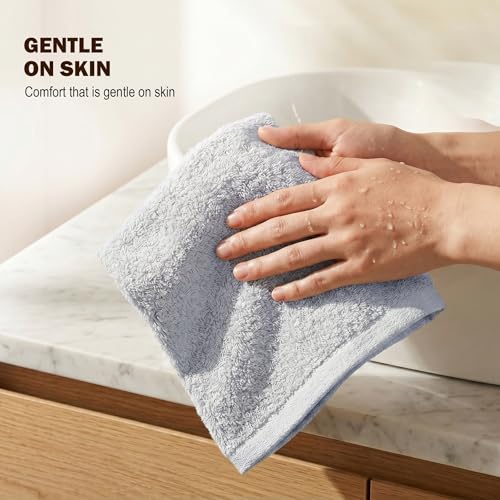 Silver Washcloth Set - 24 Pack 12x12 Inch 100% Cotton Towels - Utopia Towels