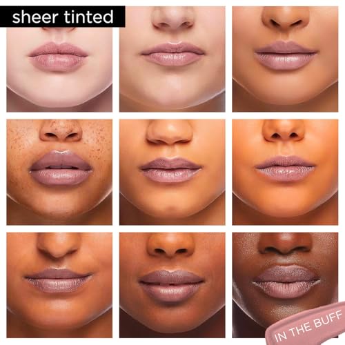 LED Light-Up Lip Gloss with Moisturizing Ingredients & Mirror - Non-Sticky Hydrating Lip Gloss in Buff
