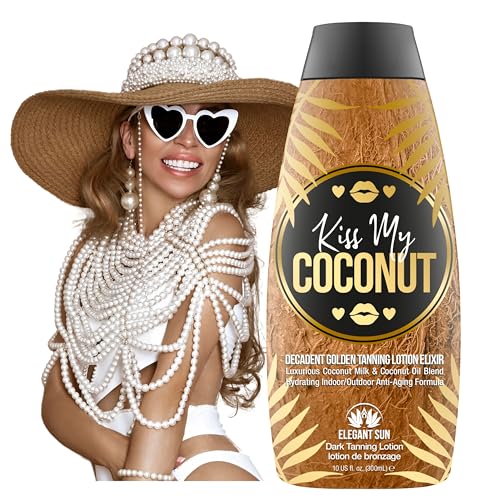 Tanning Lotion with Coconut & Cocoa Butter - Skin Softening, No Bronzer, Indoor & Outdoor Accelerator
