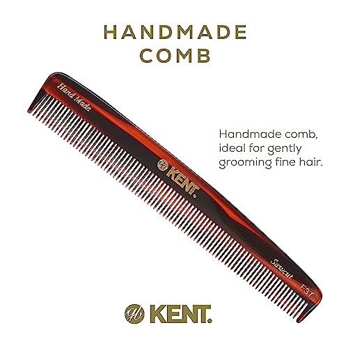 Kent F3T Fine Tooth Comb for Hair Parting, Handmade Combs for Men and Straightening Comb for Women, Dandruff Remover Kent Mens Combs for Fine Hair