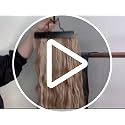 Wooden Hanger 24'' Dust Cover Hair Extensions Holder & Storage Bag - 2 PCS, Black & White