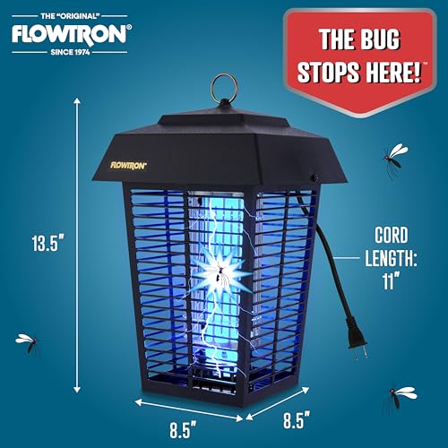 Flowtron Electric Bug Zapper - Midnight Black, 1 Acre Coverage, UV & Octenol, 5600V