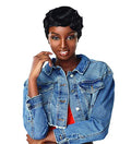 Sensationnel Dashly Full Wigs Unit 1 Short Finger Wavy Synthetic Hair - Dark Brown