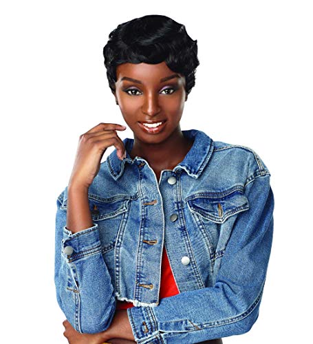 Sensationnel Dashly Full Wigs Unit 1 Short Finger Wavy Synthetic Hair - Dark Brown