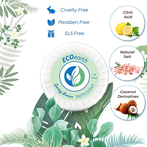 EcoEarth Spring Breeze Hotel Soap Bars - 1 oz, Pack of 100 - Travel & Guest Hospitality