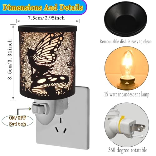 Plug in Wax Warmer Candle Wax Warmer for Scented Wax melt Warmer Plug in Wax melt Warmer Wax Burner Electric Wax Melter Candle Warmer as Home Decor Gifts for Women(Flower Fairy)