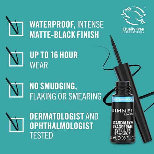 Rimmel Exaggerate Liquid Eye Liner - Glossy Black