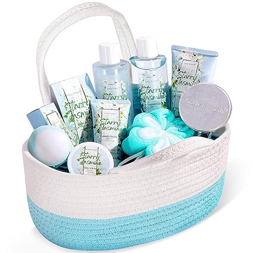 Jasmine Spa Gift Set for Women - 11PCS Self Care Gift Box with Bubble Bath, Lotion, Shower Gel & More