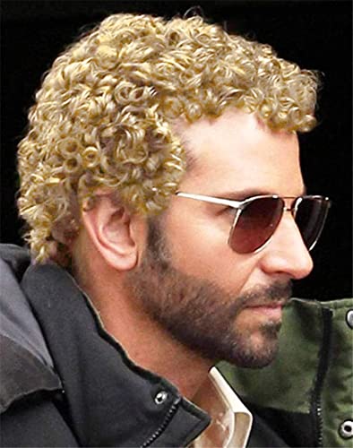 Men's Short Blonde Afro Wig - Light Blonde Cosplay & Halloween Costume Wig