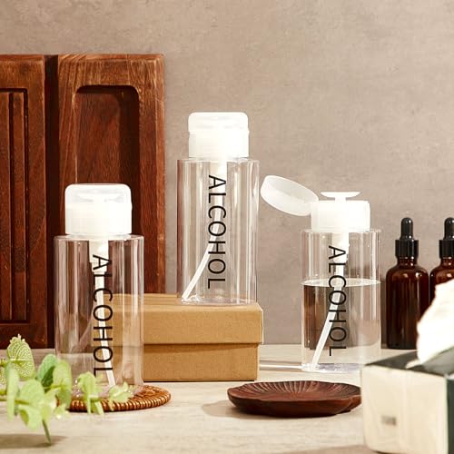 Clear Cap 10 Oz / 300 ml Alcohol Pump Dispenser Bottles - 18 Pack with Push Down