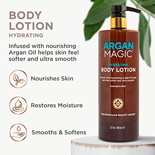 Argan Magic Unscented Hydrating Body Lotion with Argan Oil & Shea Butter - 32 oz