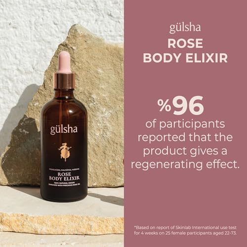 g?lsha Rose Body Elixir ? Luxurious Rose Body Oil 100 ml / 3.38 Fl Oz, Deep Moisturizing, Firming & Nourishing with Vitamins A, D, E & Omegas, Jojoba Oil, Baobab Oil