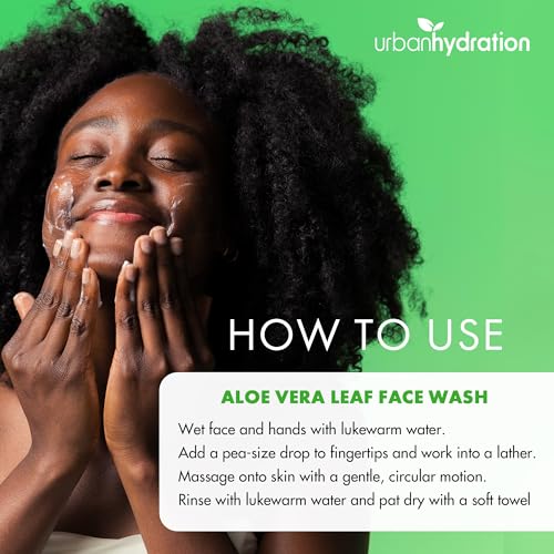 Urban Hydration Bright & Balanced Aloe Vera Leaf Face Wash | Gentle, Hydrates, Detoxes, Helps with Acne, Benefits For All Skin Types, Leaves Skin Moisturized and Smooth | 6 Fl Ounce