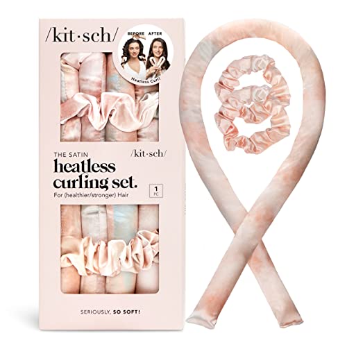 Kitsch Satin Heatless Curling Set & Refillable Spray Bottle Bundle