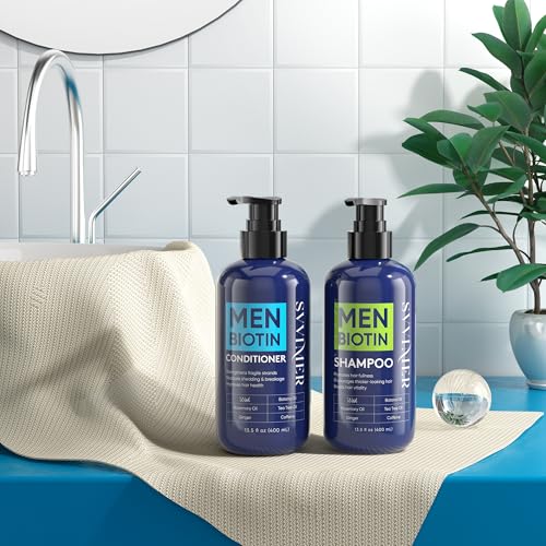 Biotin Hair Conditioner for Men - Thickening Volumizing with Rosemary & Tea Tree Oil - 13.5 Fl Oz