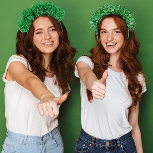12 Pcs Halloween Fuzzy Headbands Fluffy Yarn Pom Pom Feather Tinsel Party Headwear Head Bopper for Birthday Festival