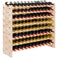 VEVOR Natural 8-Tier Stackable Modular Wine Rack for 96 Bottles, Freestanding Wood Storage