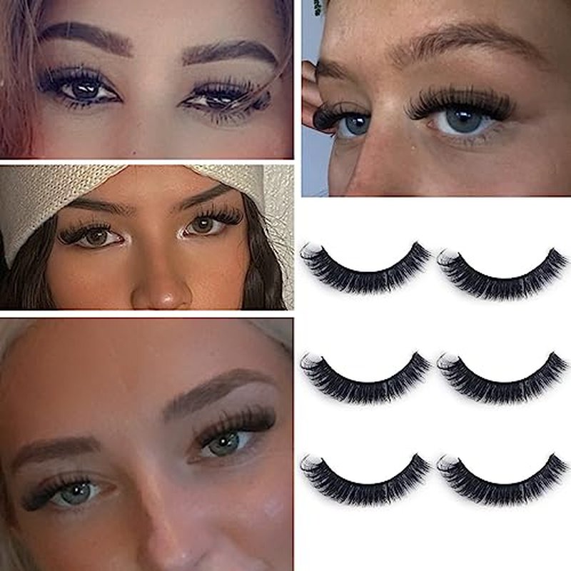 3 Pairs D curl lashes,Cat Eye Faux Mink Russian Lashes,Fluffy Volume False Eyelashes Strip that Look Like extensions,Dramatic Glam Natural Wispy Lightweight Reusable DD Curl Lash Set(Jasmine)