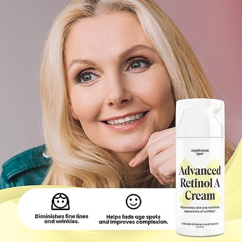 Advanced Retinol A Cream - Moisturizer w/Vitamin E, Coconut & Almond Oil- Retinol Daily Anti-Aging Cream for Face ? for Smoother Looking Skin (3.4 oz)