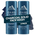 Oars + Alps Charcoal Exfoliating Face Wash Stick 1.4oz 2-Pack Travel Friendly