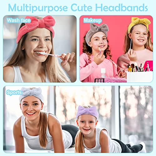 Yinder Pure Style 40 Pack Coral Fleece Bow Facial Headbands - Makeup & Skincare