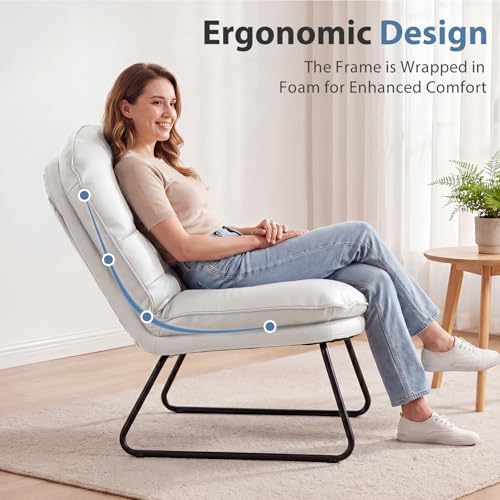 DUMOS Comfy Saucer Floor Chair – Small Foldable PU Leather Lounge