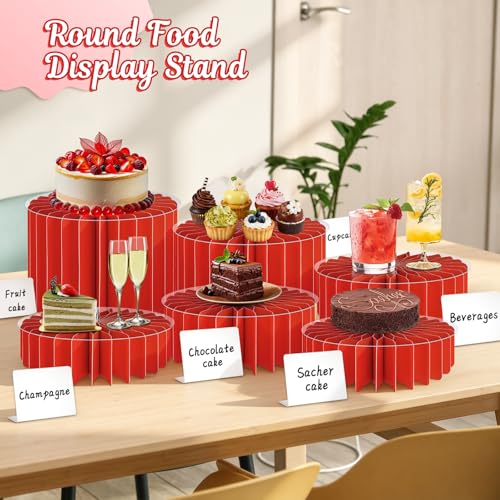 6-Pack Foldable Cake Display Risers for Catering & Dessert Tables