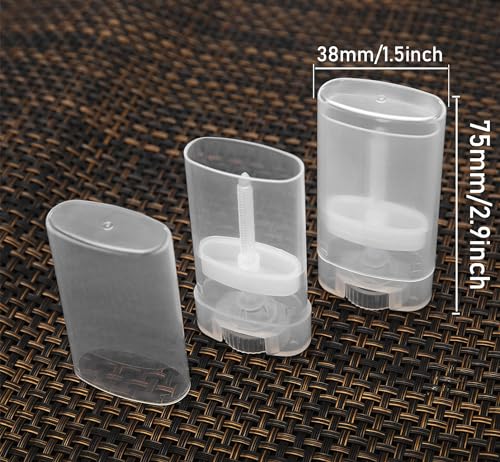 100PCS 15ML Transparent Reusable Oval Lip Balm & Deodorant Tubes for DIY Crafts - Variation of THIS listing