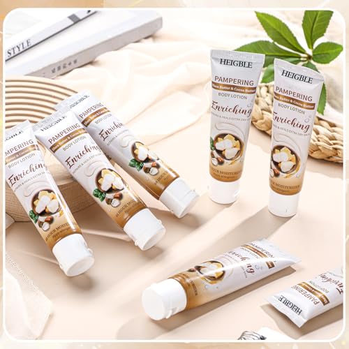 Heigble 50 Pack Travel Body Lotion with Shea & Cocoa Butter - 1 oz